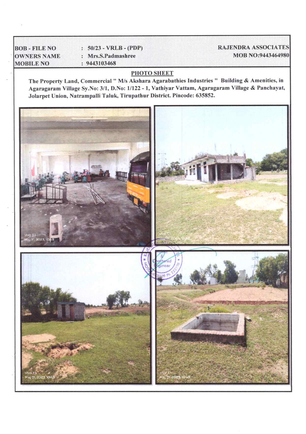 Industrial Shed for Sale in AGARAM VILLAGE PUDUPET TIRUPATTUR DISTRICT, Natrampalli