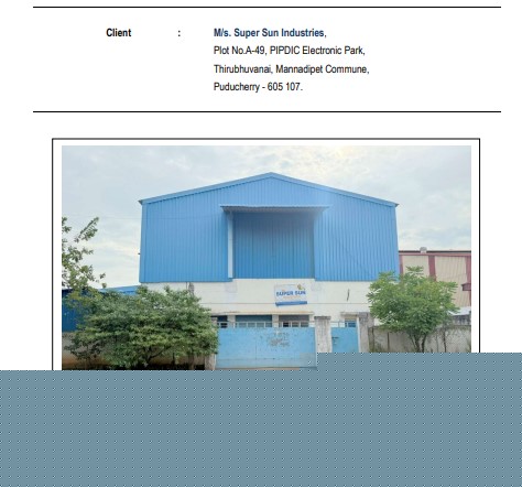 Industrial Plot with Factory Building for Sale in Industrial Estate Thirubuvanai