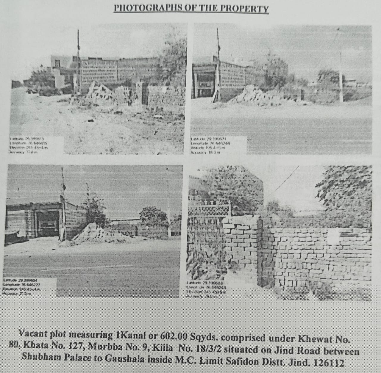 OPEN PLOT for Sale in Village Singhpura Tehsil Safidon District Jind, Safidon