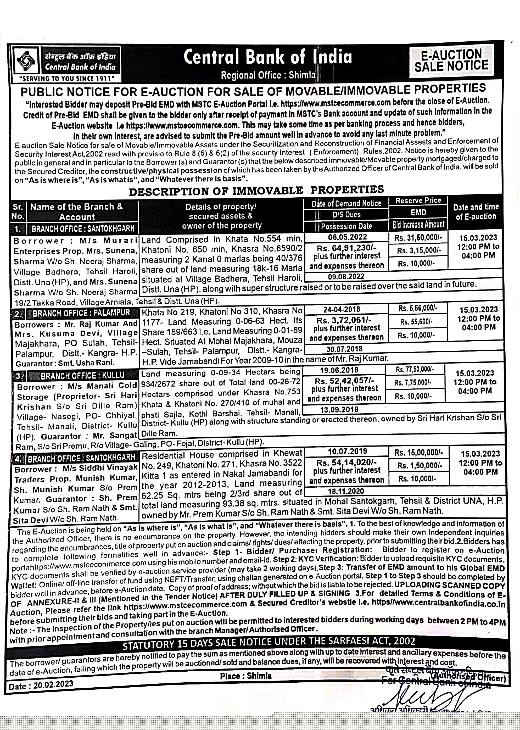 Central Bank of India Auctions for Residential property in Una, Himachal Pradesh image 2 of 2 in Santokhgarh, Una | Central Bank of India auction property