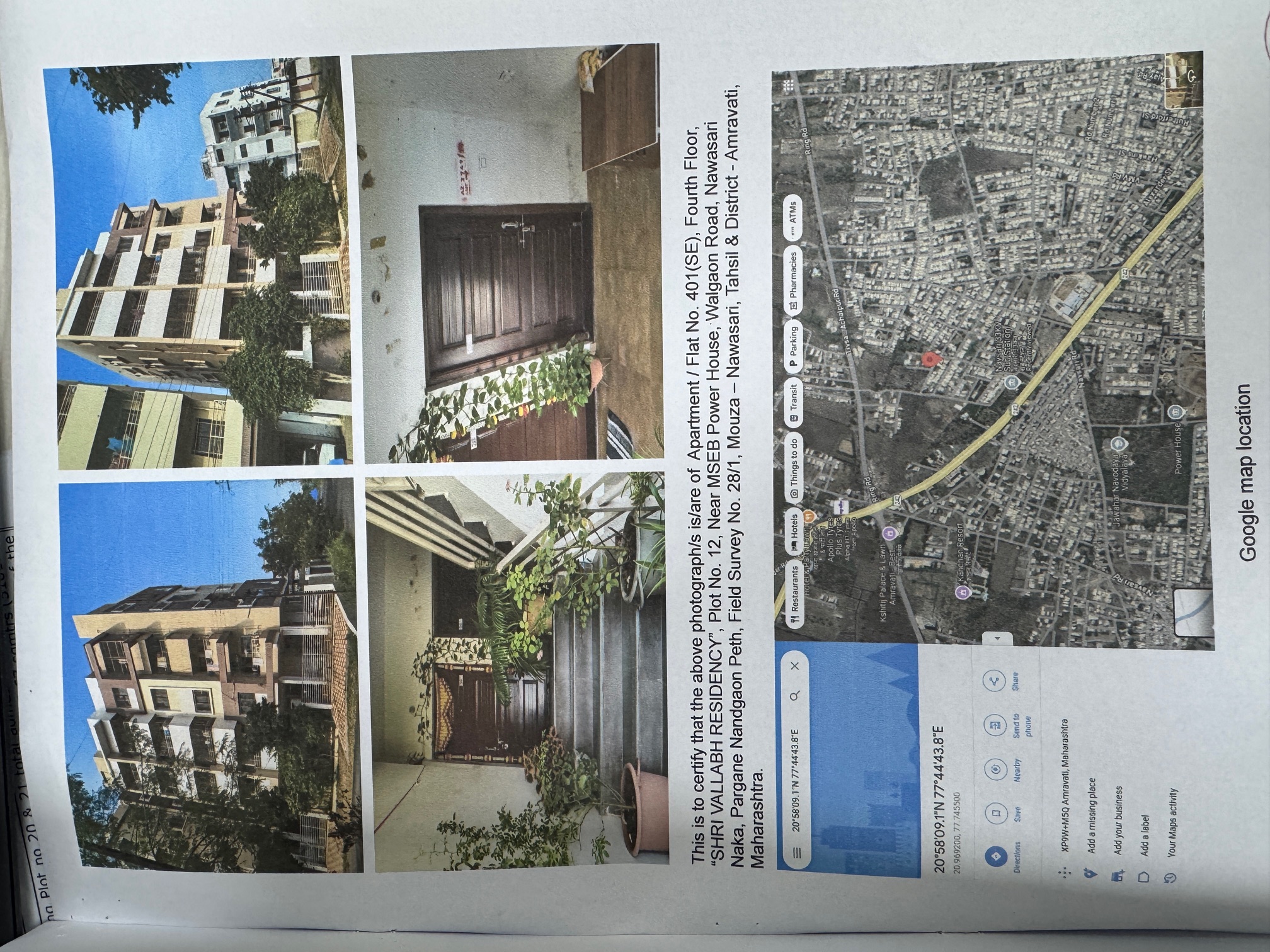 Flat for Sale in SHRI VALLABH RESIDENCY, NEAR MSEB POWER HOUSE WALGAON ROAD NAWSARI NAKA, NANDGAON PETH, NAWSARI, Amravati