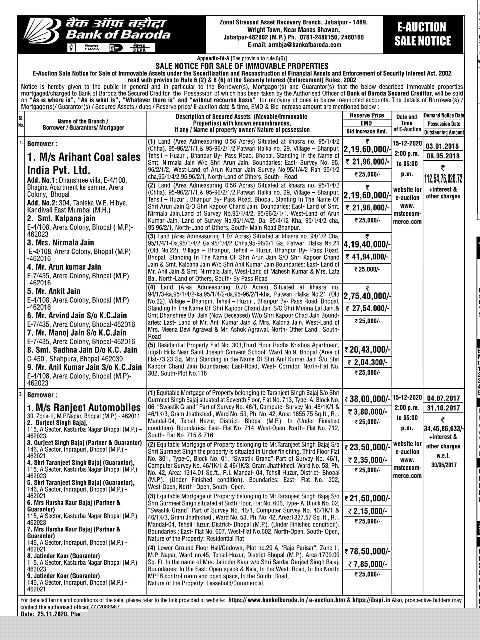 Bank of Baroda Auctions for Commercial property in Bhopal, Madhya Pradesh image 2 of 2 in BHOPAL, Bhopal | Bank of Baroda auction property