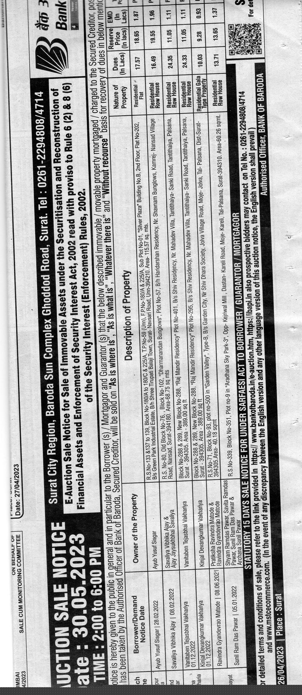 Bank of Baroda Auctions for Residential property in Surat, Gujarat