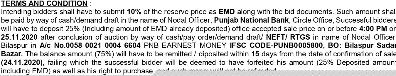 Punjab National Bank Auctions for Residential property in Surguja, Chhattisgarh