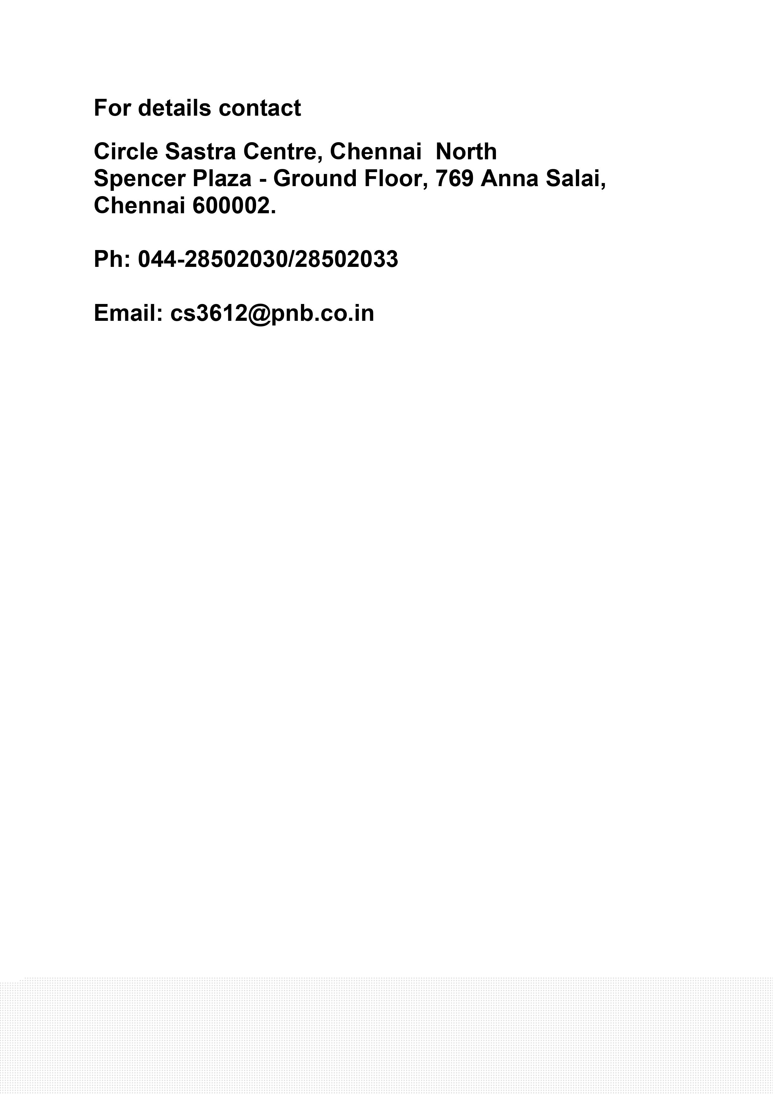 Punjab National Bank Auctions for Commercial property in Dindigul, Tamil Nadu