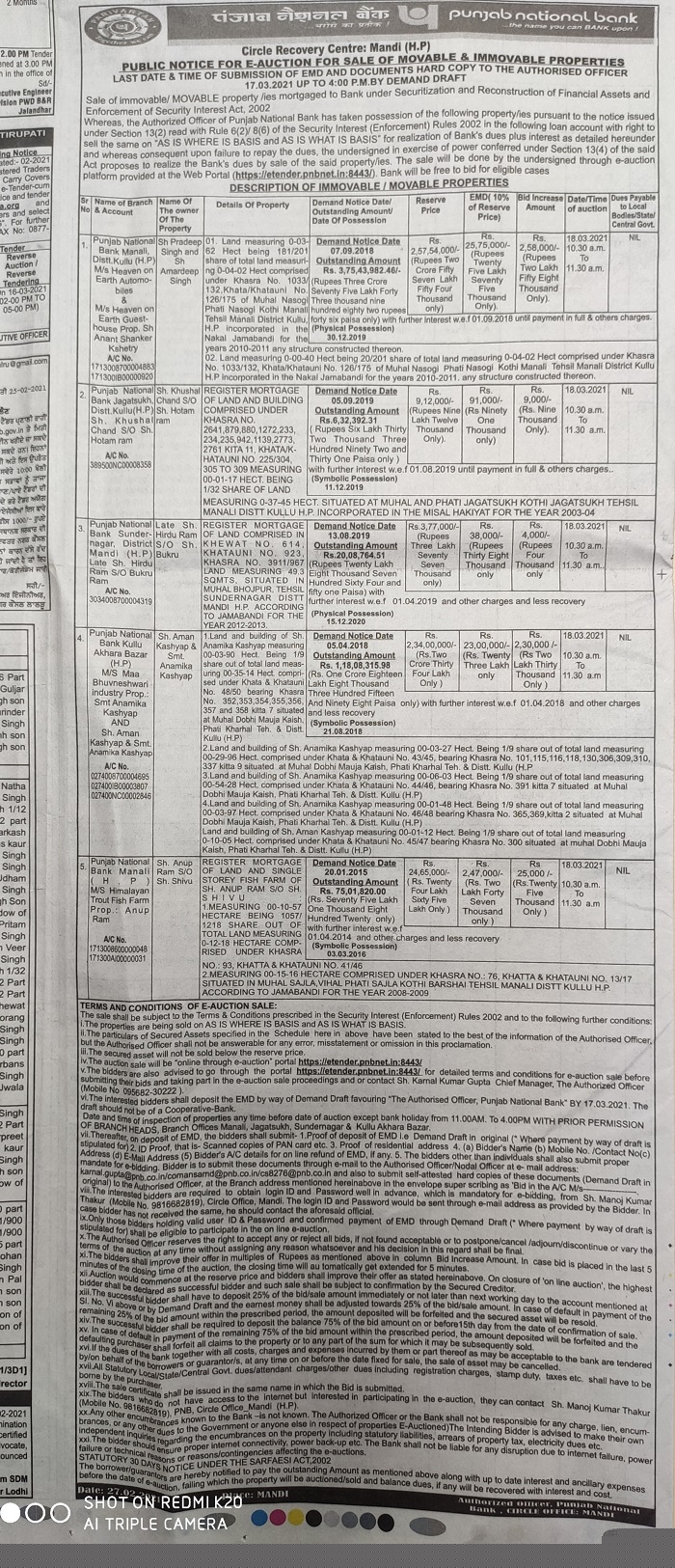 Punjab National Bank Auctions for Commercial property in Kullu, Himachal Pradesh image 2 of 2 in MANALI, Kullu | Punjab National Bank auction property