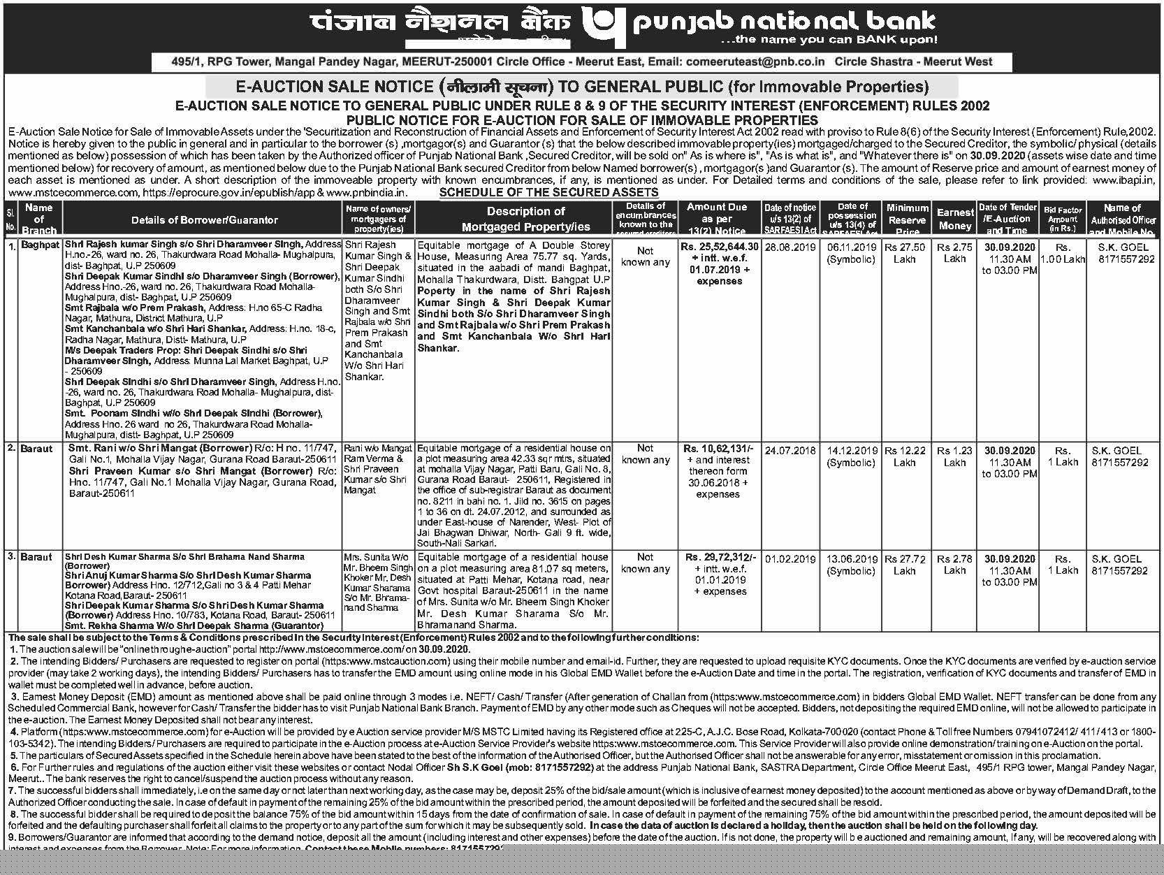 Punjab National Bank Auctions for Residential property in Baghpat, Uttar Pradesh