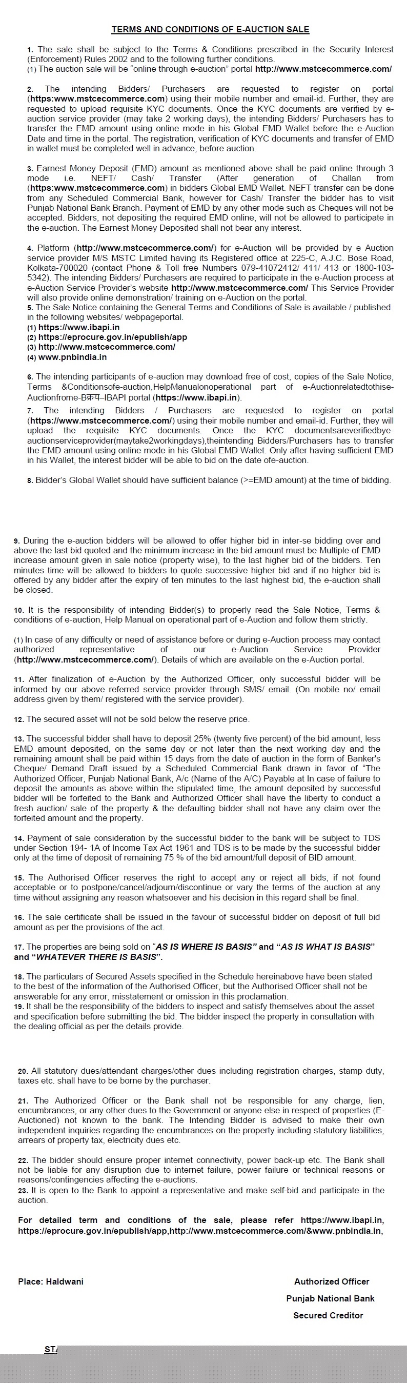 Punjab National Bank Auctions for Commercial property in Nainital, Uttarakhand