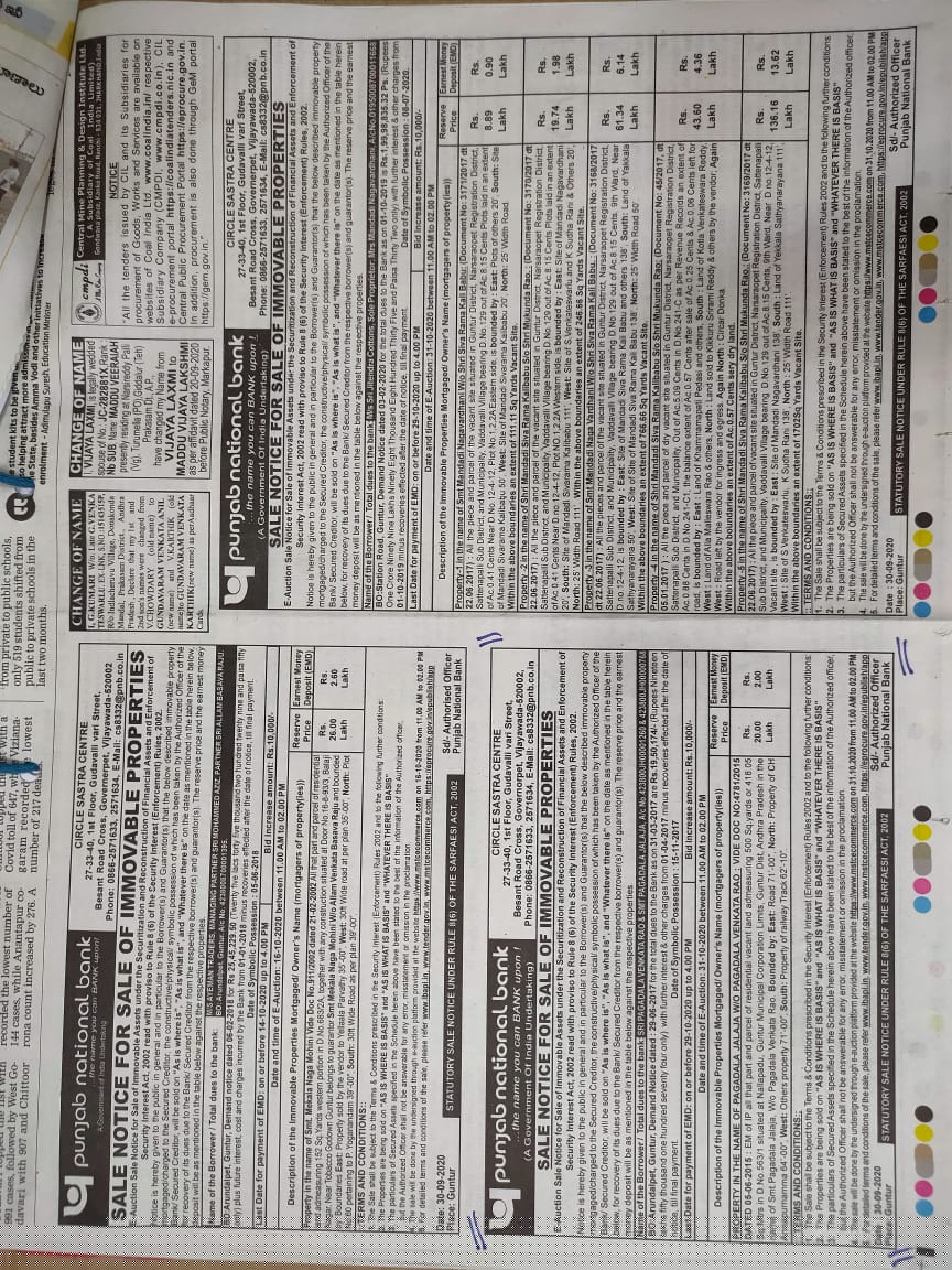 Punjab National Bank Auctions for Residential property in Guntur, Andhra Pradesh image 2 of 4 in SATTENAPALLI, Guntur | Punjab National Bank auction property