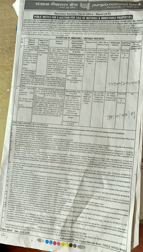 Punjab National Bank Auctions for Residential property in Kullu, Himachal Pradesh image 2 of 2 in JAGATSUKH, Kullu | Punjab National Bank auction property