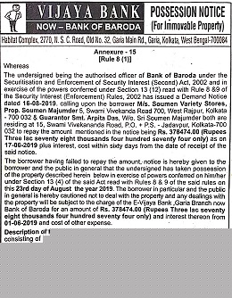 Bank of Baroda Auctions for Commercial property in South 24 Parganas, West Bengal