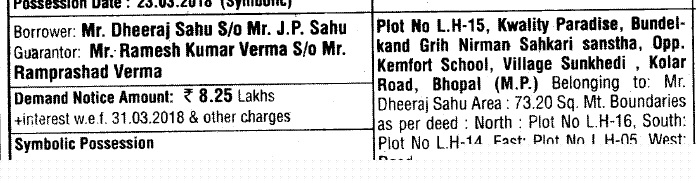 Bank of India Auctions for Residential property in Bhopal, Madhya Pradesh
