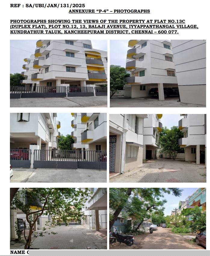 Union Bank of India Auctions for Residential property in Chennai, Tamil Nadu