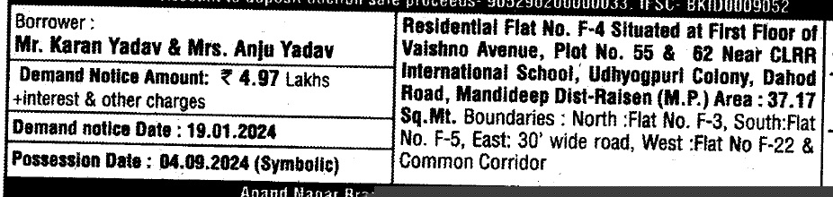 Bank of India Auctions for Residential property in Raisen, Madhya Pradesh