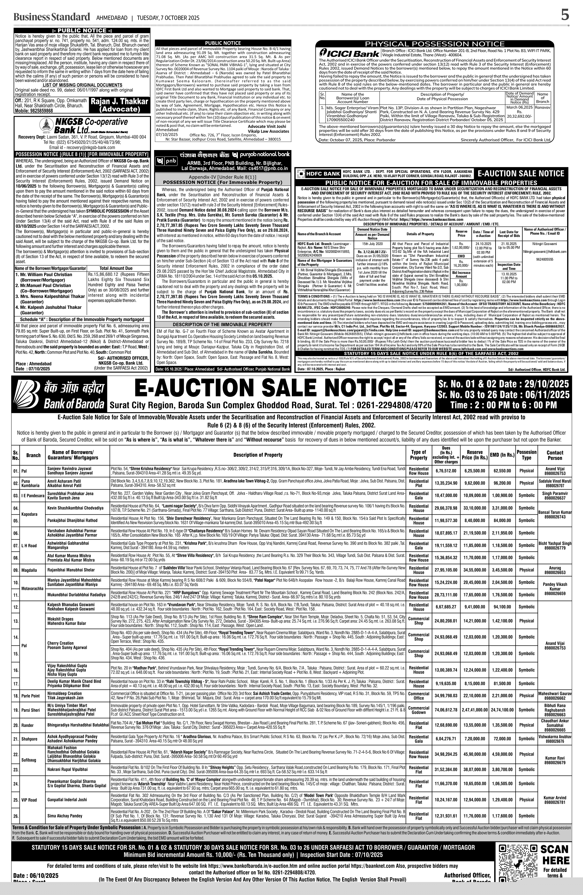 Bank of Baroda Auctions for Residential property in Surat, Gujarat