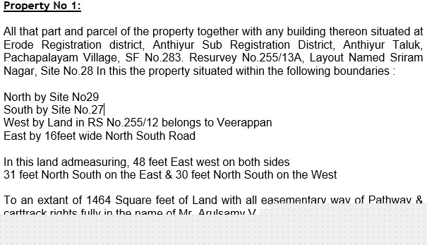 Canara Bank Auctions for Residential property in Erode, Tamil Nadu