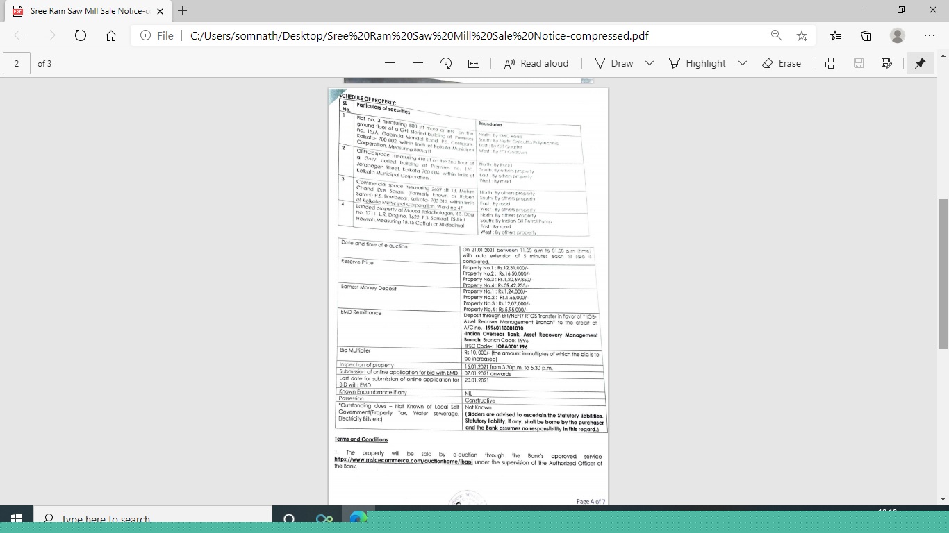 Indian Overseas Bank Auctions for Commercial property in Kolkata, West Bengal image 3 of 5 in Kolkata, Kolkata | Indian Overseas Bank auction property