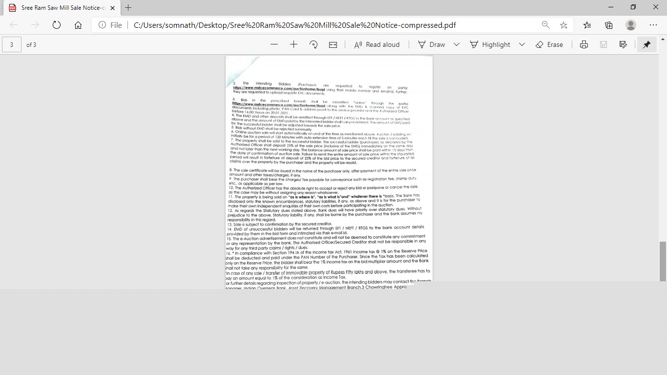 Indian Overseas Bank Auctions for Commercial property in Kolkata, West Bengal image 4 of 5 in Kolkata, Kolkata | Indian Overseas Bank auction property