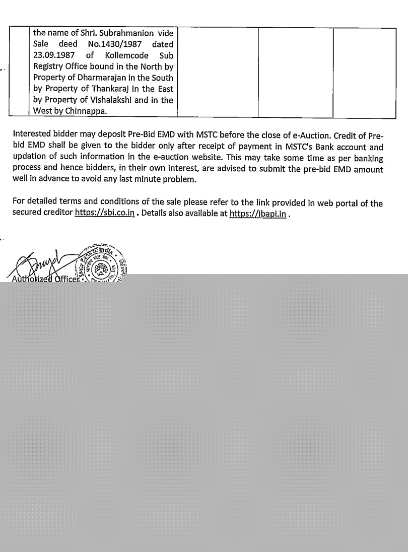 State Bank of India Auctions for Residential property in Kanyakumari, Tamil Nadu image 3 of 5 in Adaikkakuzhi, Kanyakumari | State Bank of India auction property