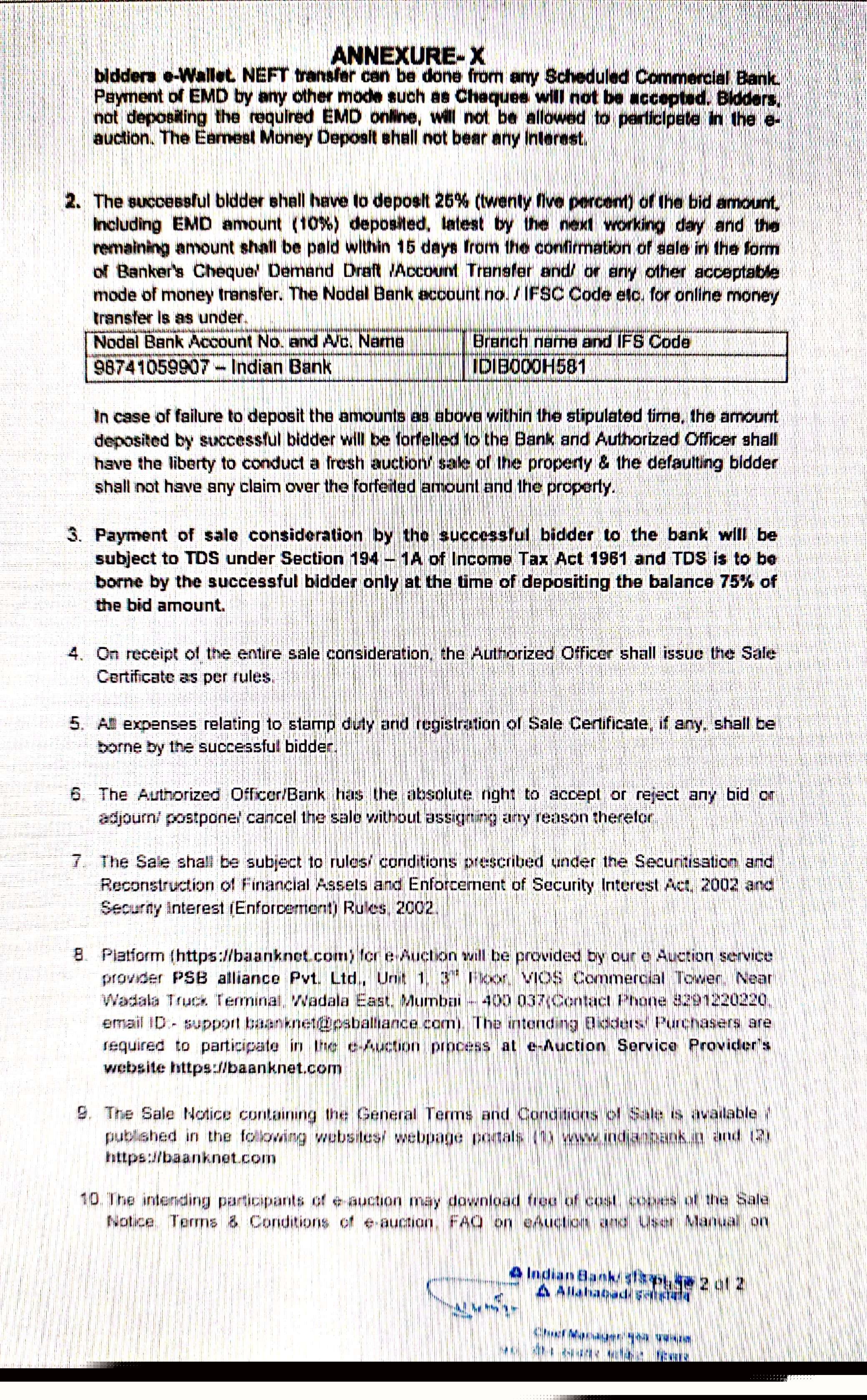 Indian Bank Auctions for Residential property in Hisar, Haryana image 3 of 4 in Uklanamandi, Hisar | Indian Bank auction property