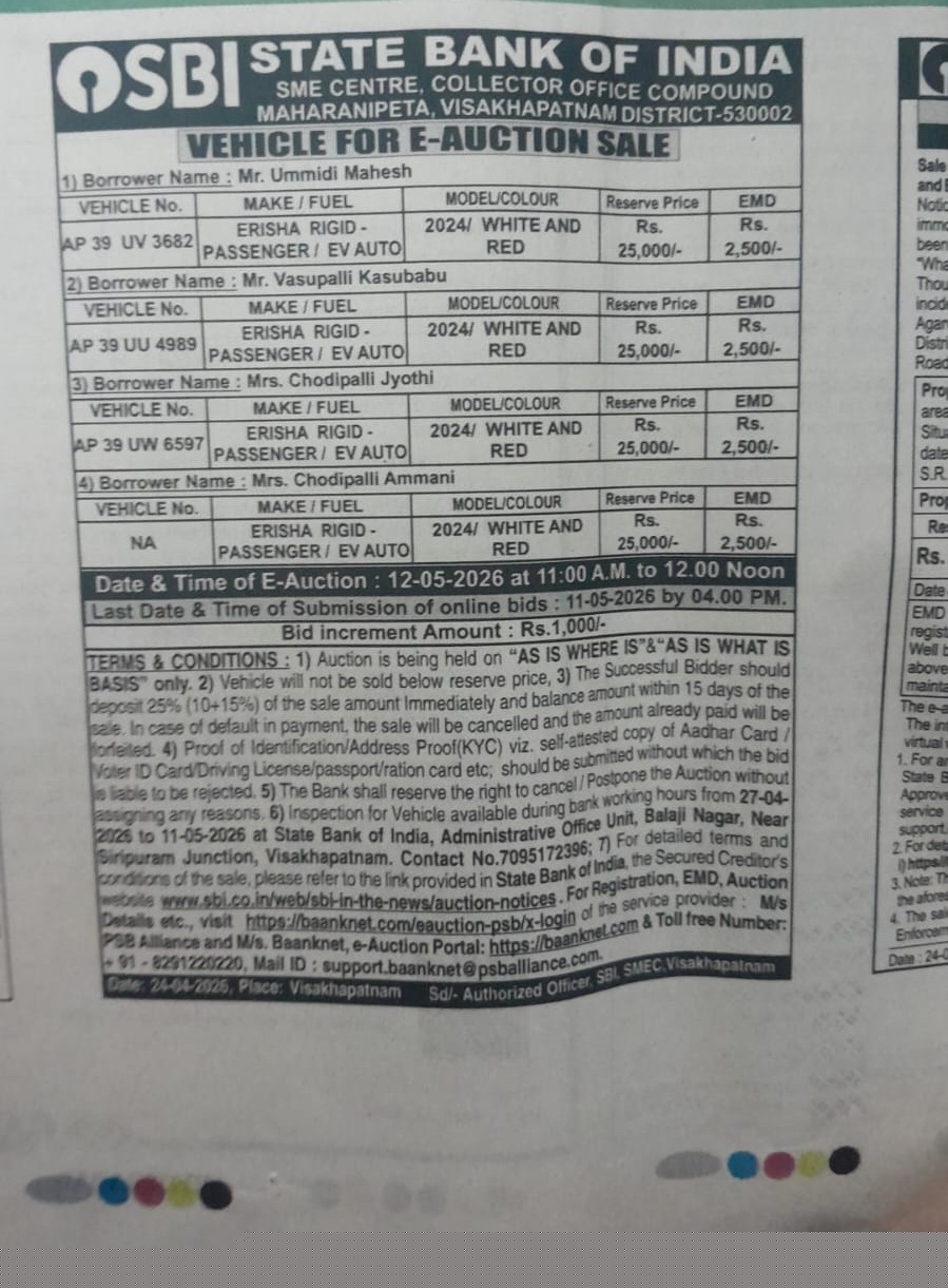 State Bank of India Auctions for undefined property in Visakhapatnam, Andhra Pradesh image 3 of 3 in Visakhapatnam, Visakhapatnam | State Bank of India auction property