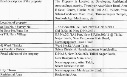 Bank of Baroda Auctions for Residential property in Salem, Tamil Nadu image 3 of 3 in Attur, Salem | Bank of Baroda auction property
