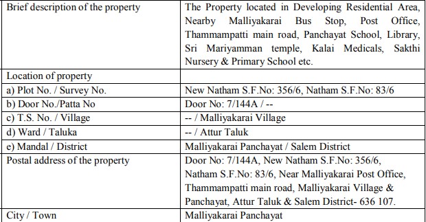 Bank of Baroda Auctions for Residential property in Salem, Tamil Nadu image 3 of 4 in Keeripatti, Salem | Bank of Baroda auction property