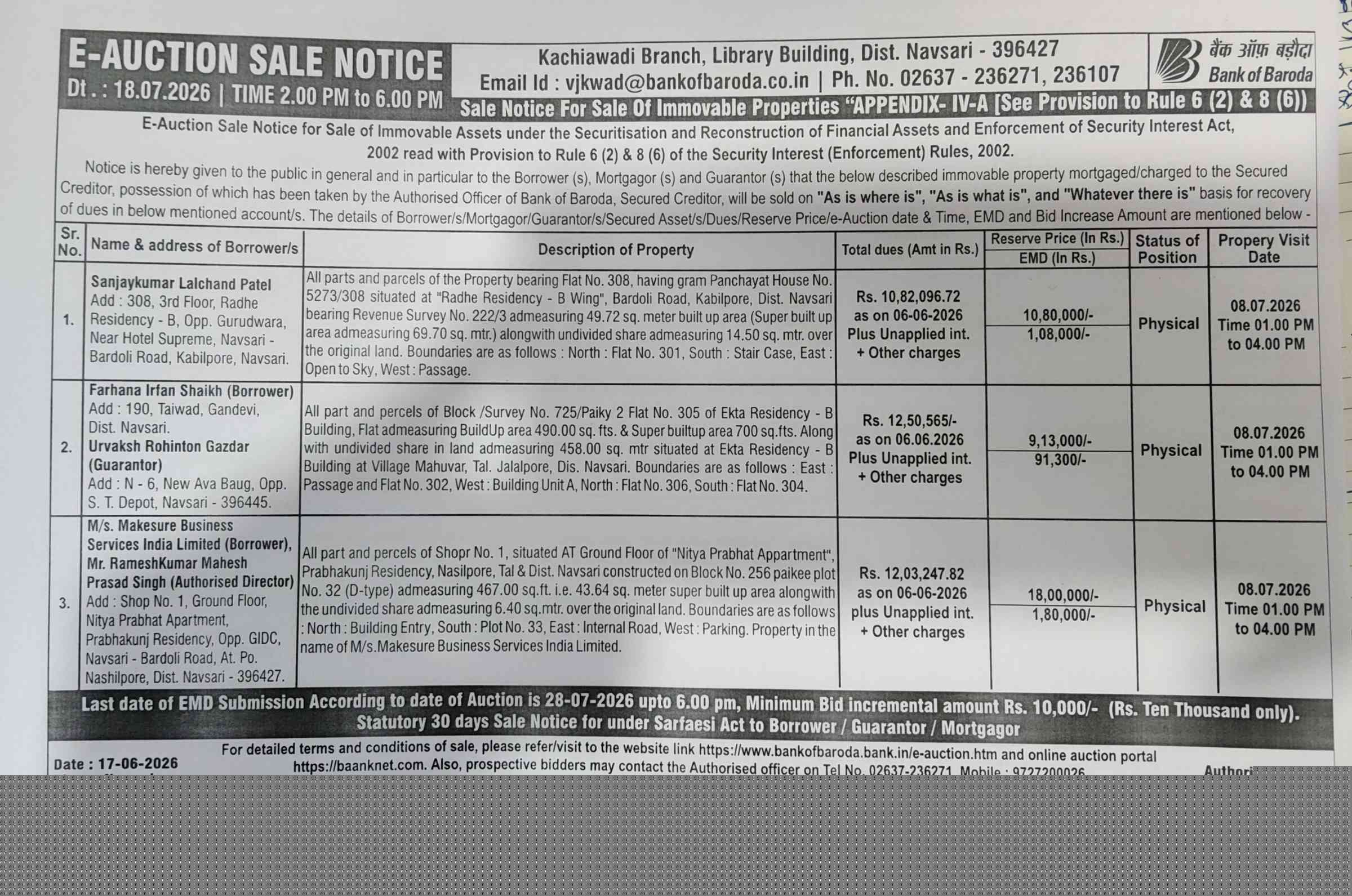 Bank of Baroda Auctions for Commercial property in Navsari, Gujarat image 2 of 3 in Navsari, Navsari | Bank of Baroda auction property